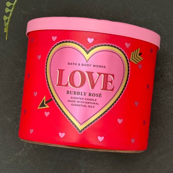 BBW Bubbly Rosé Bath & Body Works 3 Wick Candle - Picture 5 of 10